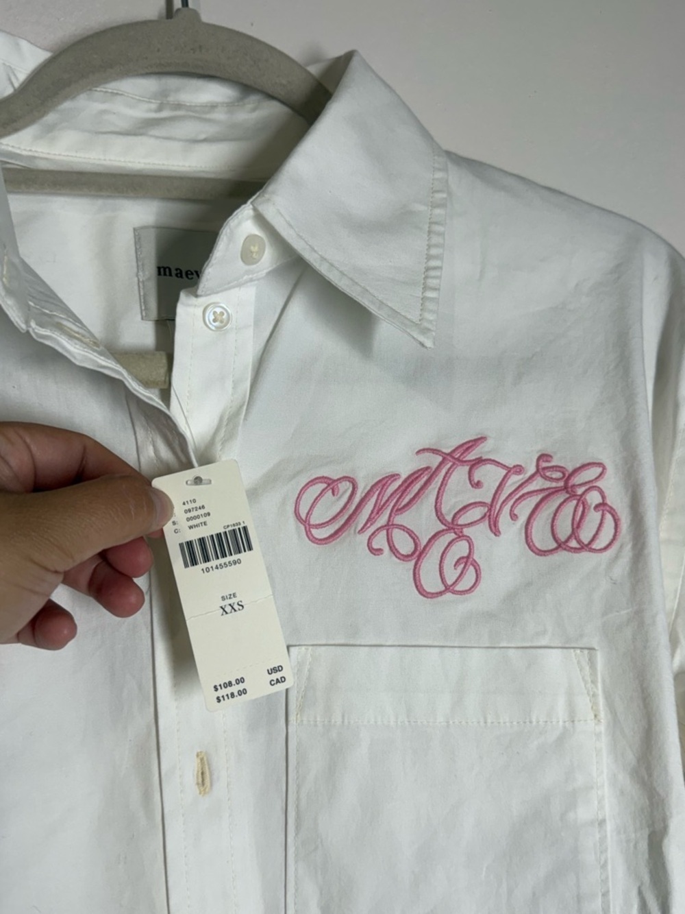 Maeve Monogram Buttondown Shirt - Picture 5 of 9